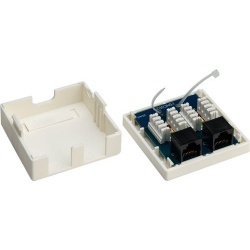 Opbouwdoos CAT6  2 x RJ45 intern