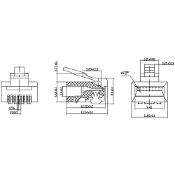 Modulaire connector RJ45 Kort afmetingen