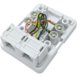 Opbouwdoos Wit 2 X RJ11 Open