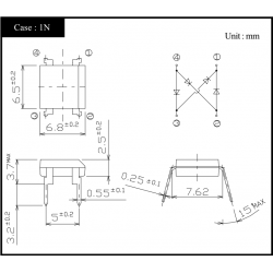 Brugcel S1NB60 DIL4 Afmetingen