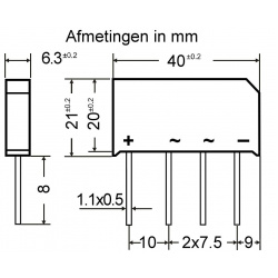 Brugcel B380C3700-2200 In-Line Fagor Afmetingen
