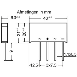 Brugcel B250C2300-1400 In-Line Siemens Afmetingen