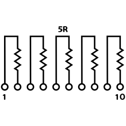 4K7Ω SIL10 Weerstandsnetwerk 5R Schema