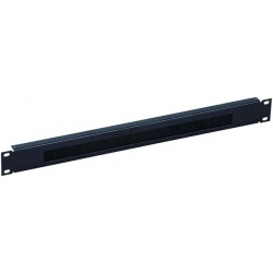 19 Inch Borstelpaneel / Kabeldoorvoerpaneel 1HE Zwart
