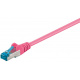 CAT6a Patchkabel S/FTP Roze 0.25 Meter